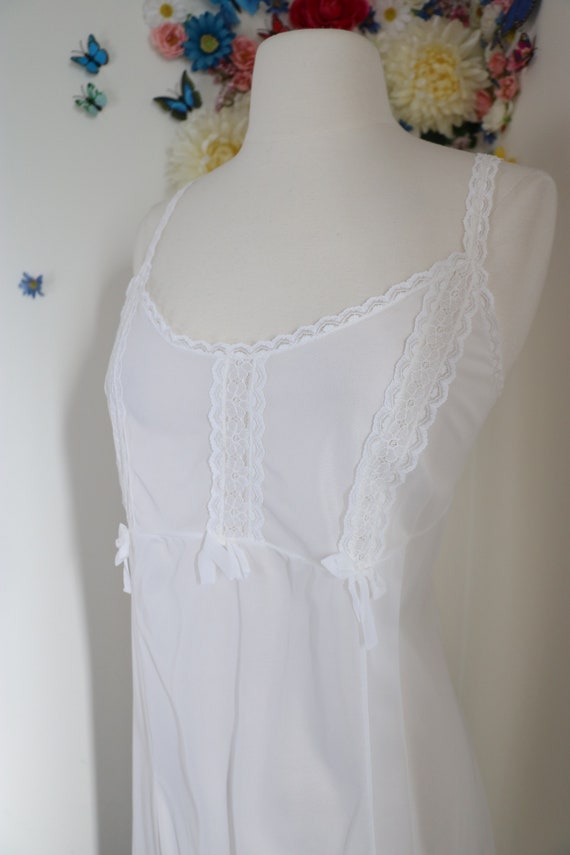 Vintage 70s 80s White Slip Lingerie - SIBA Sexy L… - image 2