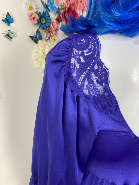 OLGA Purple Lace Nightgown Lingerie Negligee - Vi… - image 6
