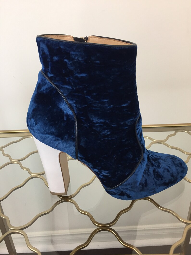 crushed velvet booties
