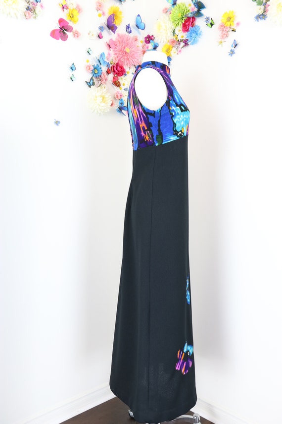 Vintage 1960s 70s Maxi Abstract Print Dress - S/M… - image 8