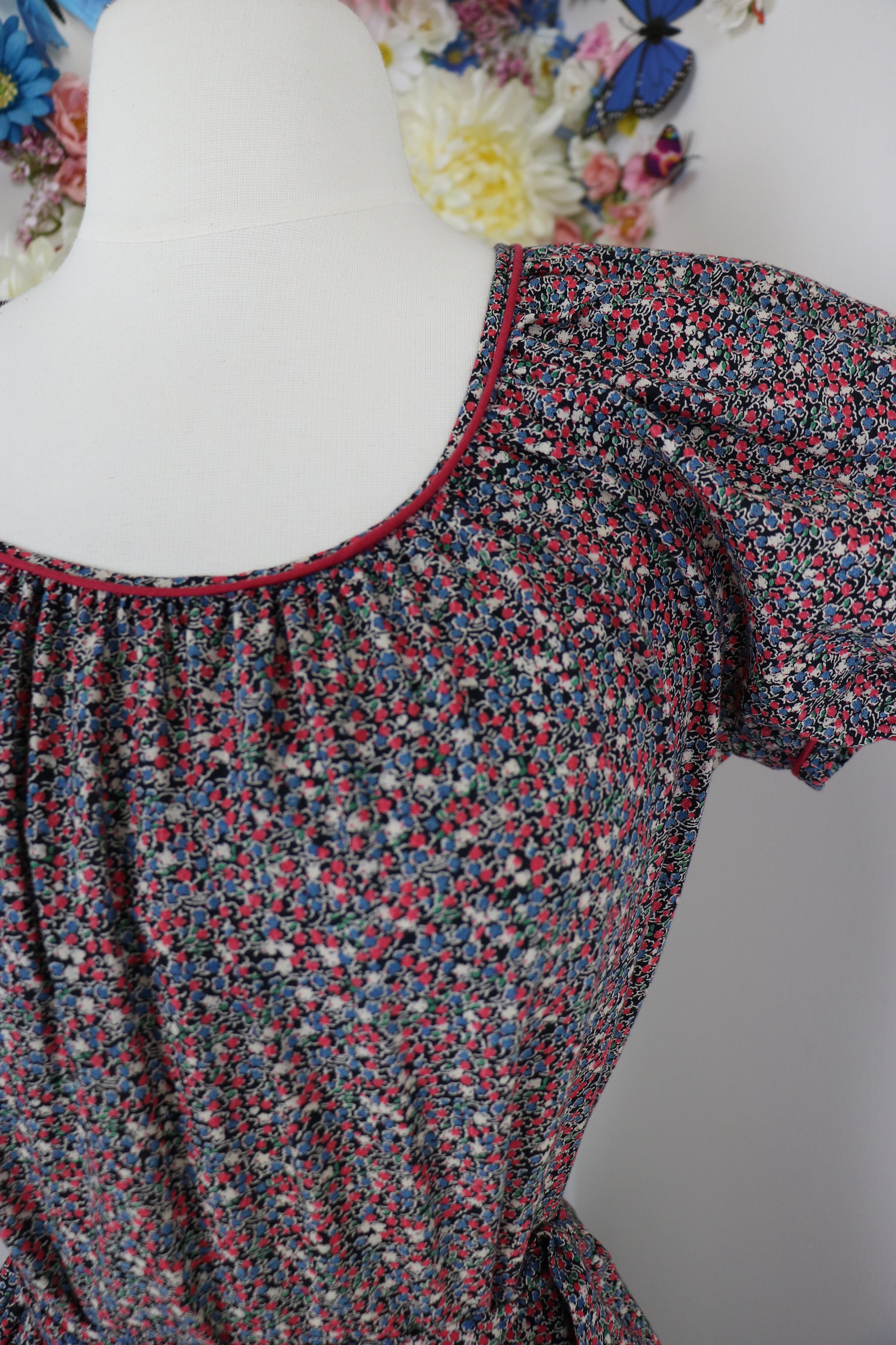 Vintage 70s Floral Prairie Maxi Dress VERA MONT Puff Sleeve | Etsy