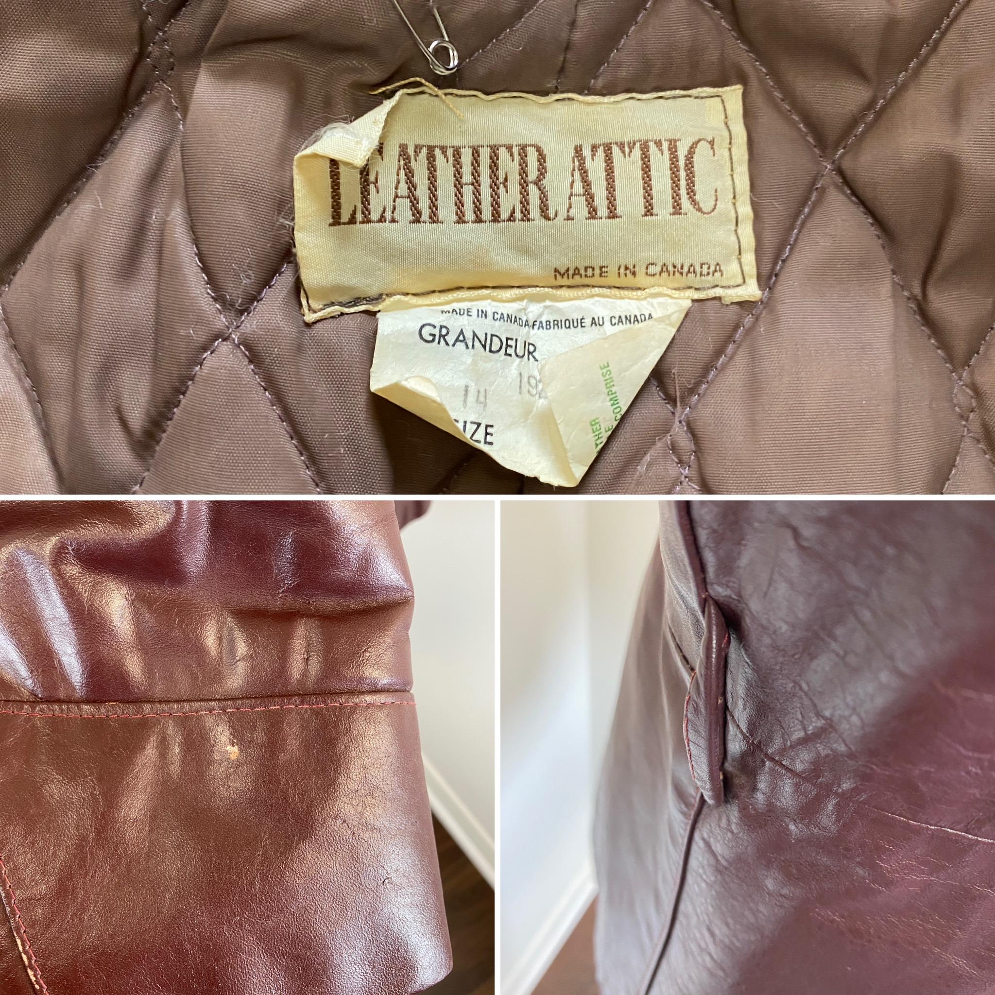 Leather Trench Coat Jacket With Quilted Interior 1970s Vintage