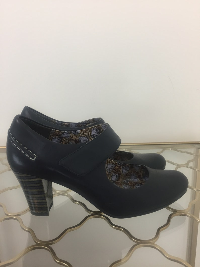 Camper Mary Jane Shoes Vintage Heels Navy Blue Classic | Etsy