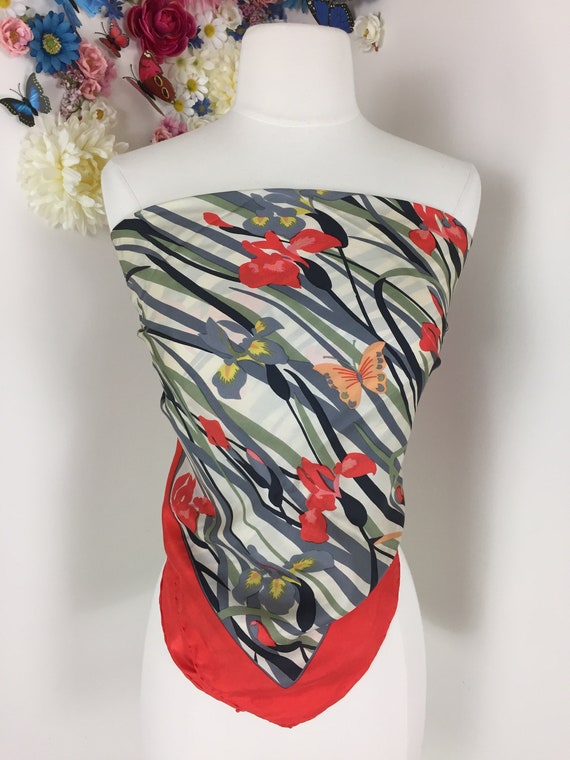 Vintage Iris LIBERTY Silk Scarf - Large Square Sca