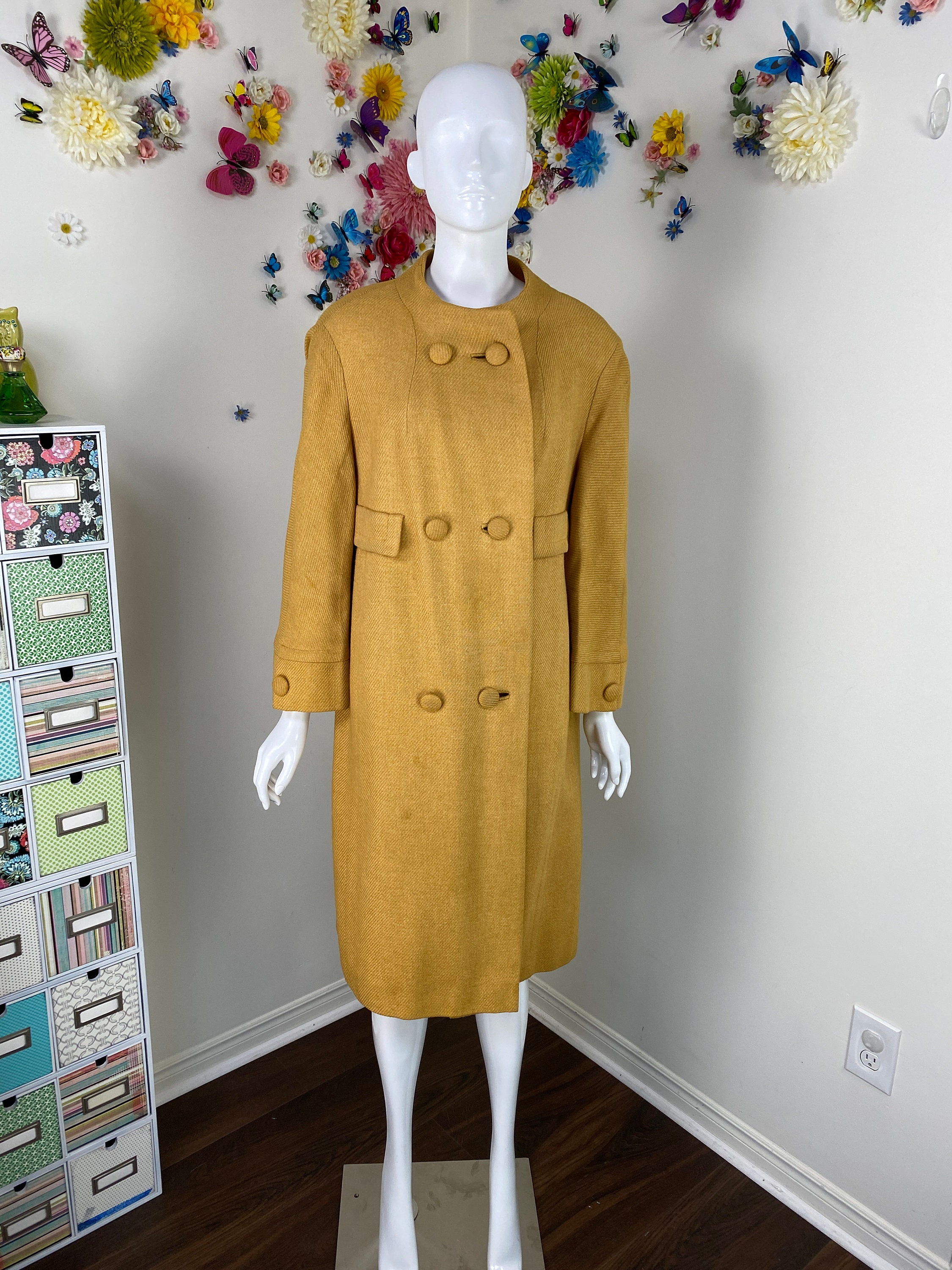 1960s Yellow Coat - Etsy 1960s Yellow Coat - Etsy