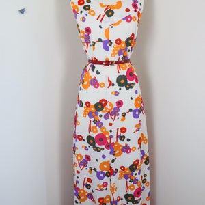 70s Abstract Floral Maxi Dress Vintage 1970s Boho Summer Maxi Dress L/XL image 2