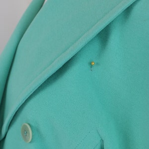 1980s Vintage ESCADA Designer Blazer Double Breasted Jacket Pastel Mint Green Angora Wool Cashgora 38 EU S/M US Classic Timeless image 9