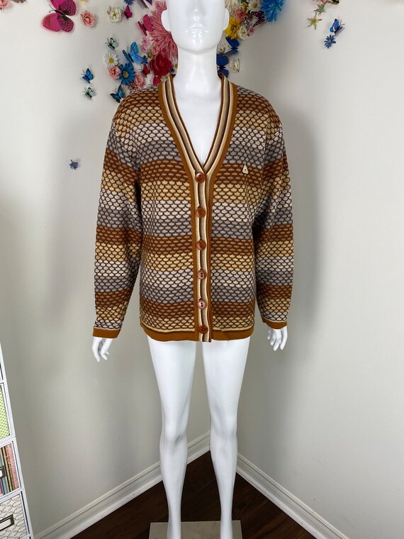 Vintage 70s Grandpa Sweater Cardigan - Vintage 19… - image 2