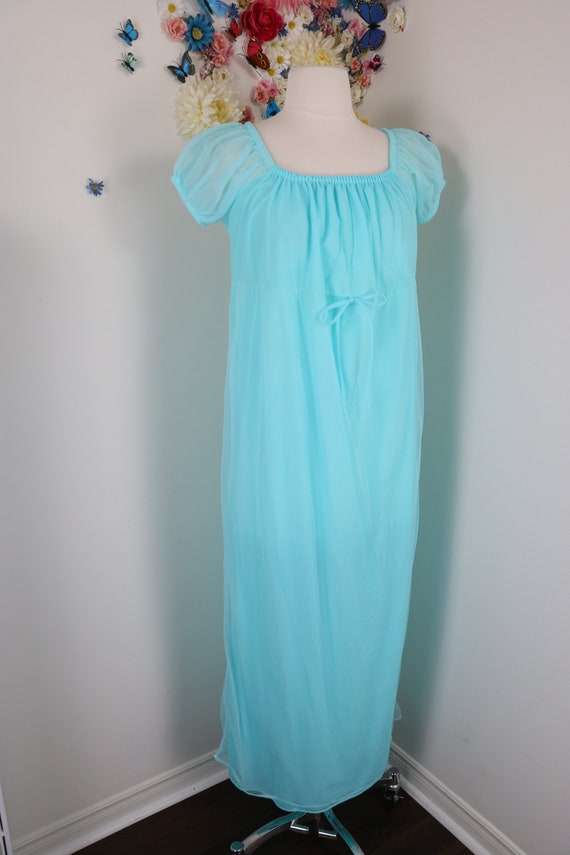 Vintage 1960s HAMILTON Empire Waist Nightgown Lin… - image 3
