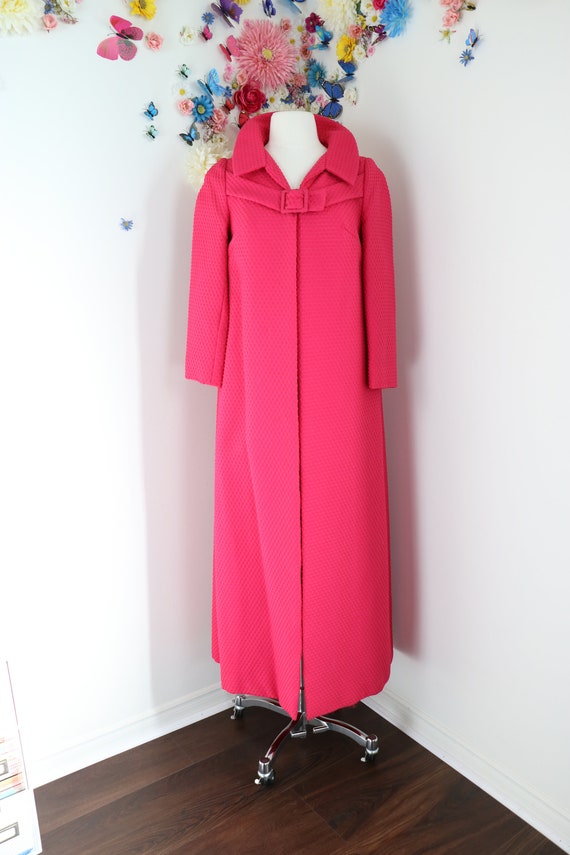 Vintage 60s Pink Opera Coat 1960s Swing Trapeze Maxi Coat Princess