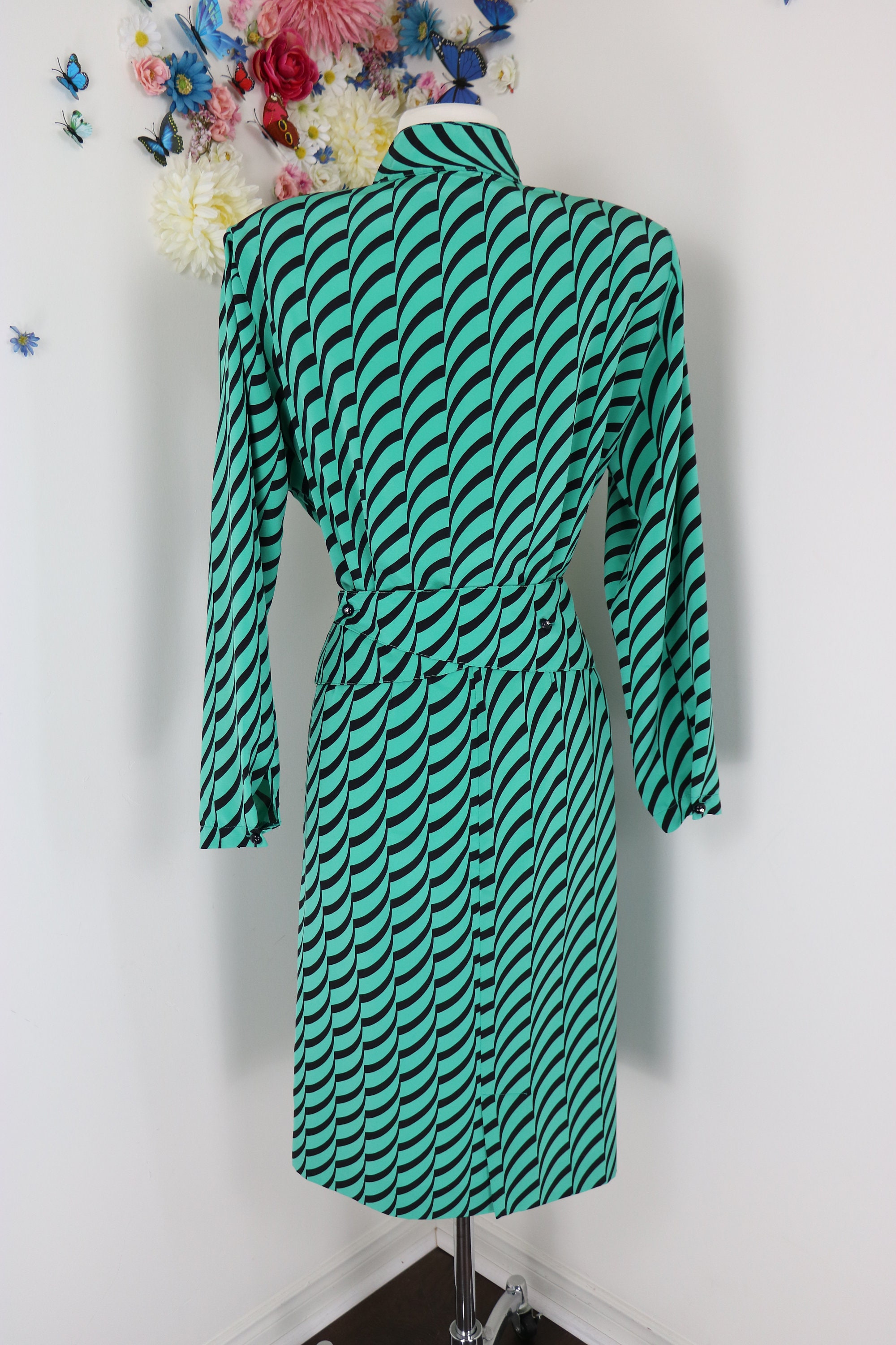 80s Does 30s 40s Vintage Secretary Dress Wiggle Peplum Day | Etsy