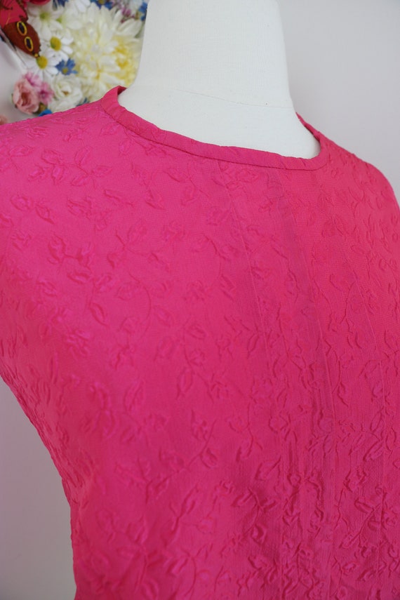 Mod 60s 70s Pink Summer Top - Handmade Floral Tex… - image 5