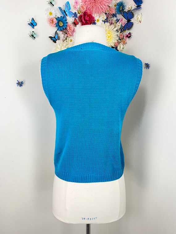 80s ANDERW FEZZA Blue Black Striped Knit Sweater … - image 8