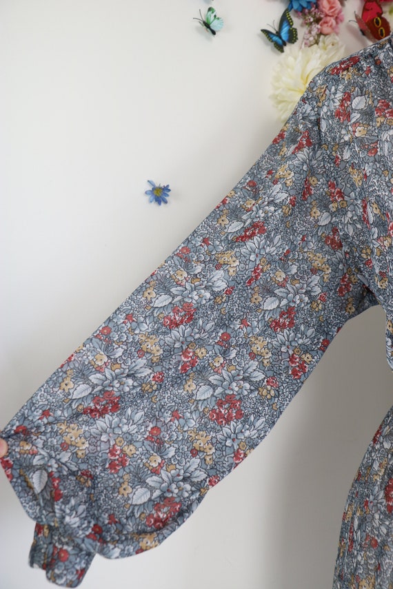 Vintage 70s Floral Secretary Day Dress - 1970s Ba… - image 2