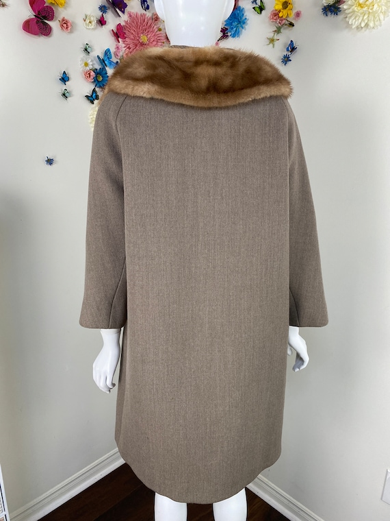 Vintage 50s 60s SIMPSONS Swing Coat - Brown Fur C… - image 7