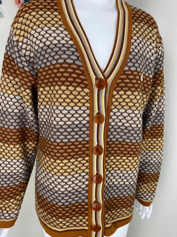 Vintage 70s Grandpa Sweater Cardigan - Vintage 19… - image 4