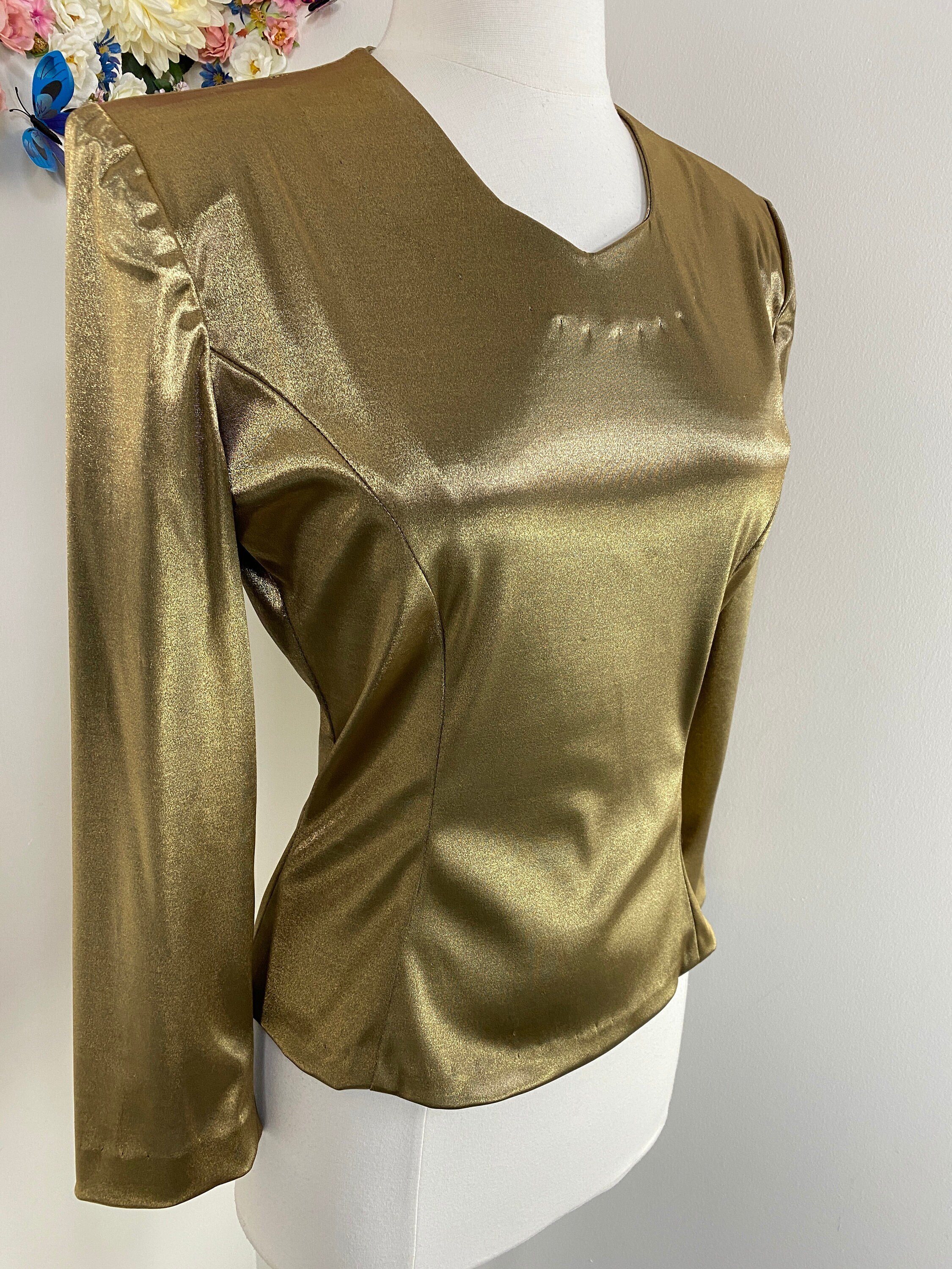 metallic gold shirt womens
