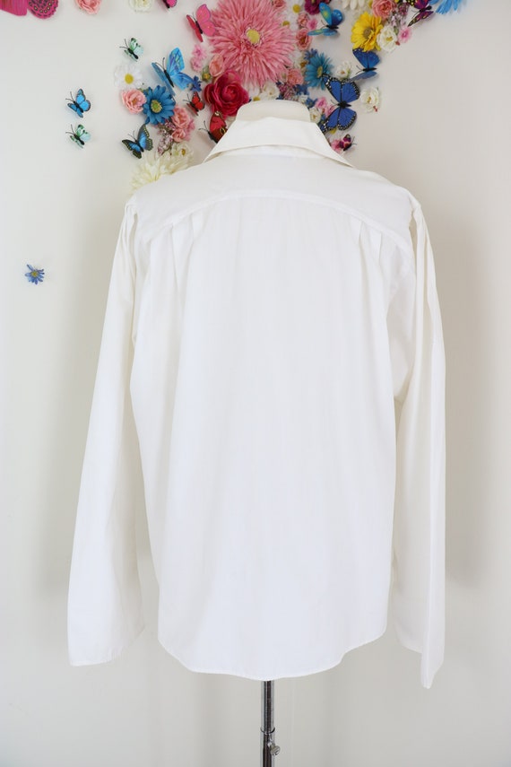 Vintage EMMANUELLE KHAHN White Cotton Peasant Blo… - image 7