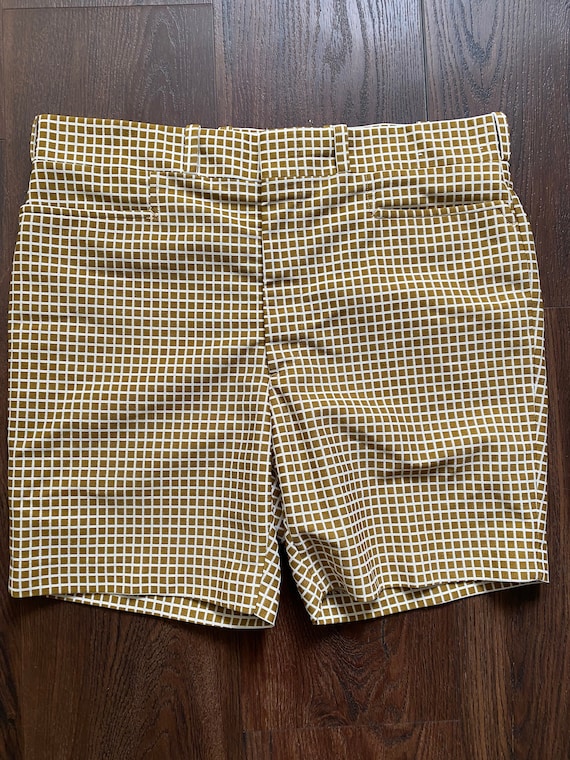 Pantalones cortos vintage de los anos 70 para hombre pantalones cortos de verano a cuadros bermudas