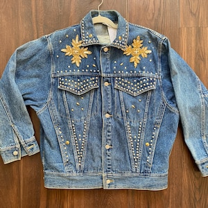 Vintage 80s Beau Shapes Denim Jacket, Hand Painted Beverly Hills Jean Jacket, Rhinestones and Studded Jacket, Acid Wash Denim, Rodeo Drive - Etsy Vintage 80s Beau Shapes Denim Jacket, Hand Painted Beverly Hills Jean Jacket, Rhinestones and Studded Jacket, Acid Wash Denim, Rodeo Drive - Etsy
