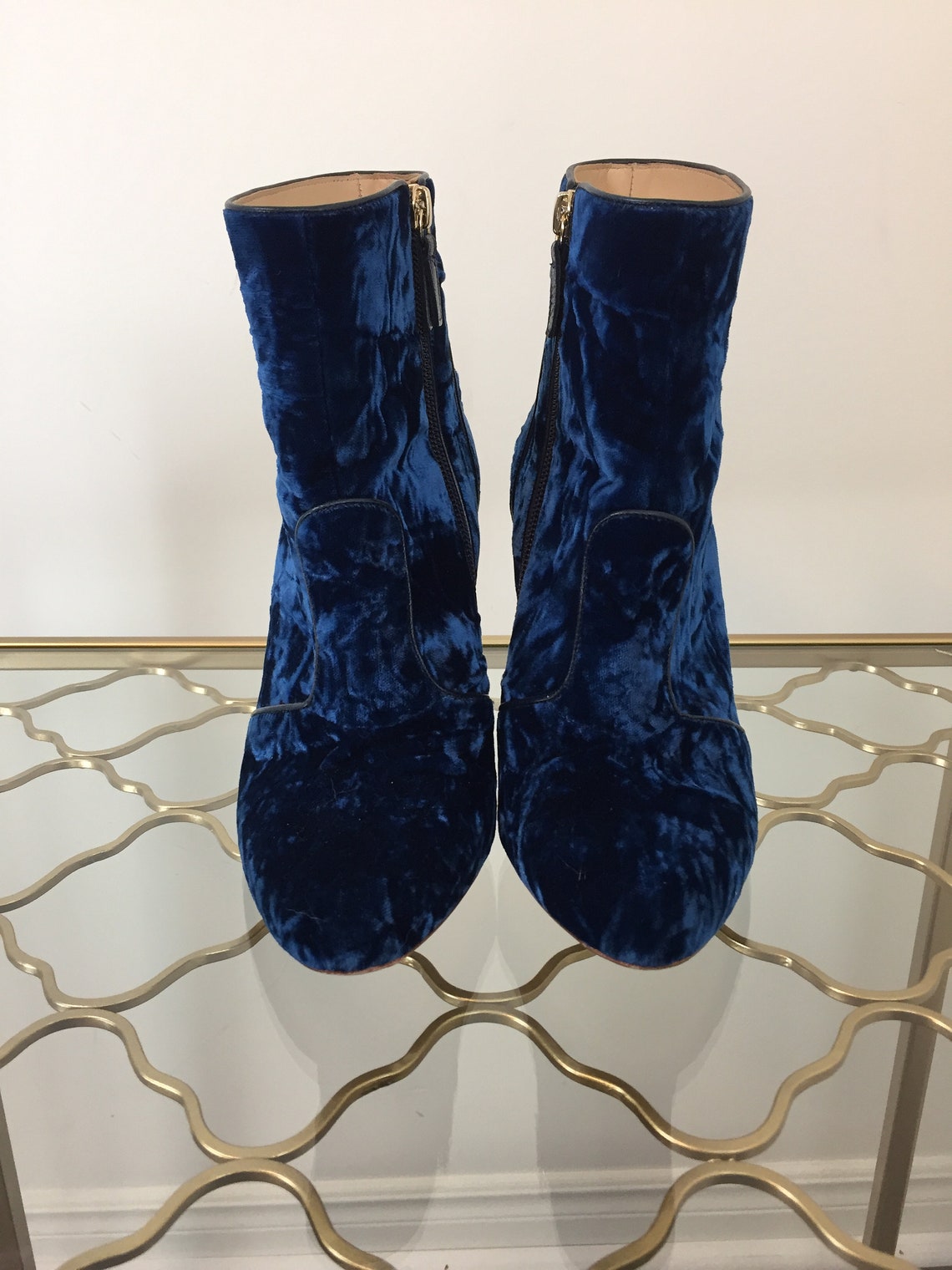 crushed velvet booties