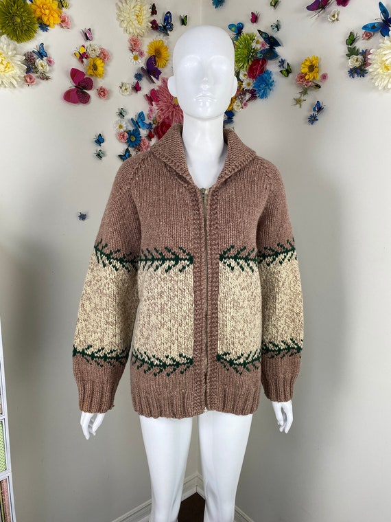 B*E様 70s vintage Cowichan sweater Cowichan Indian Vintage 60s 70s wool Sweater size S/M UNISEX
