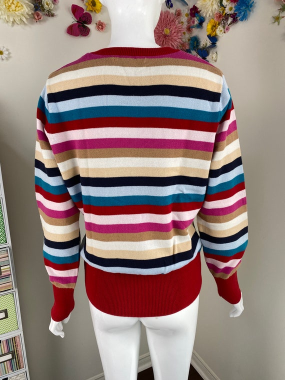 TOMMY HILFIGER Rainbow Striped Knit Pullover Top … - image 9