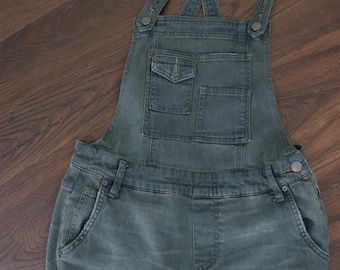 FREE PEOPLE Denim Overalls Y2K Jeans Khaki Overalls Farm Country Western Hipster Hippie Casual Every Day Denim - Small