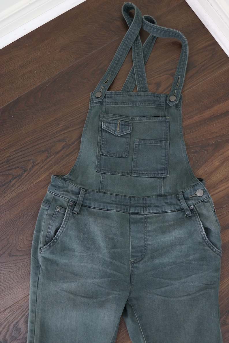 FREE PEOPLE Denimoveraller Y2K-jeans Khakifärgade overaller Farm Country Western Hipster Hippie Casual Vardagsjeans - Liten bild 1