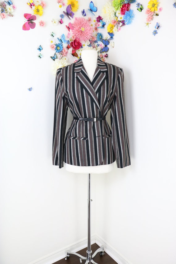 Vintage 70s 80s Striped Blazer - PANTHER by Pant-… - image 1