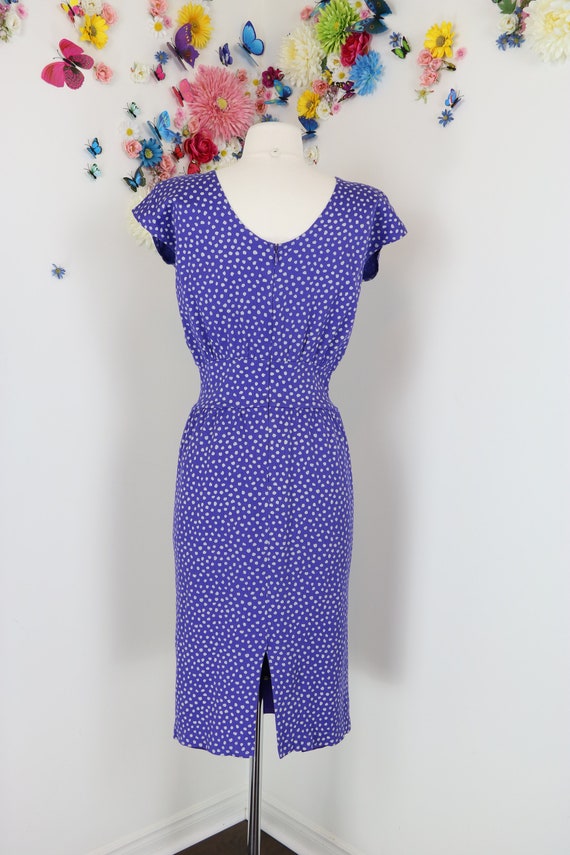 1980s Does 50s Vintage Polka Dot Wiggle Dress - B… - image 9