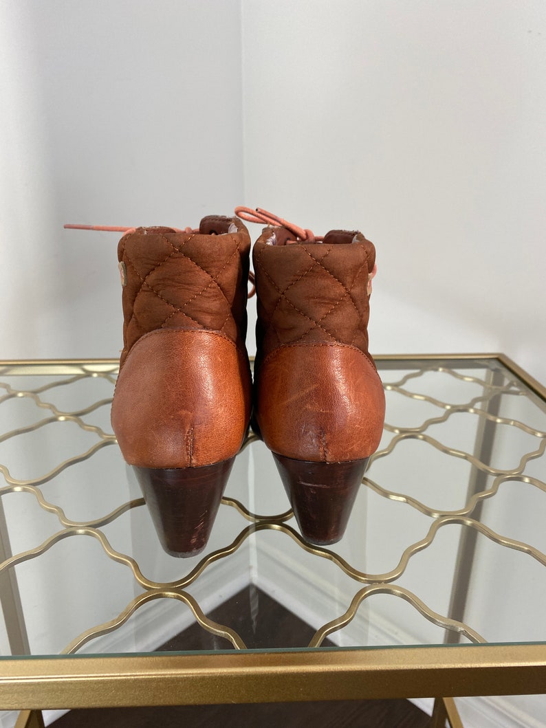 Vintage Caramel Brown CAMPER Leather Lace Up Ankle Boots Etsy