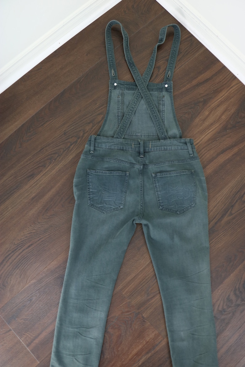 FREE PEOPLE Denimoveraller Y2K-jeans Khakifärgade overaller Farm Country Western Hipster Hippie Casual Vardagsjeans - Liten bild 3