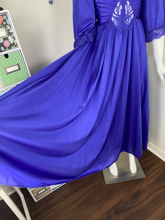 OLGA Purple Lace Nightgown Lingerie Negligee - Vi… - image 8