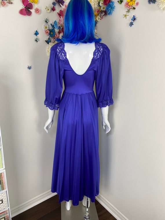 OLGA Purple Lace Nightgown Lingerie Negligee - Vi… - image 9