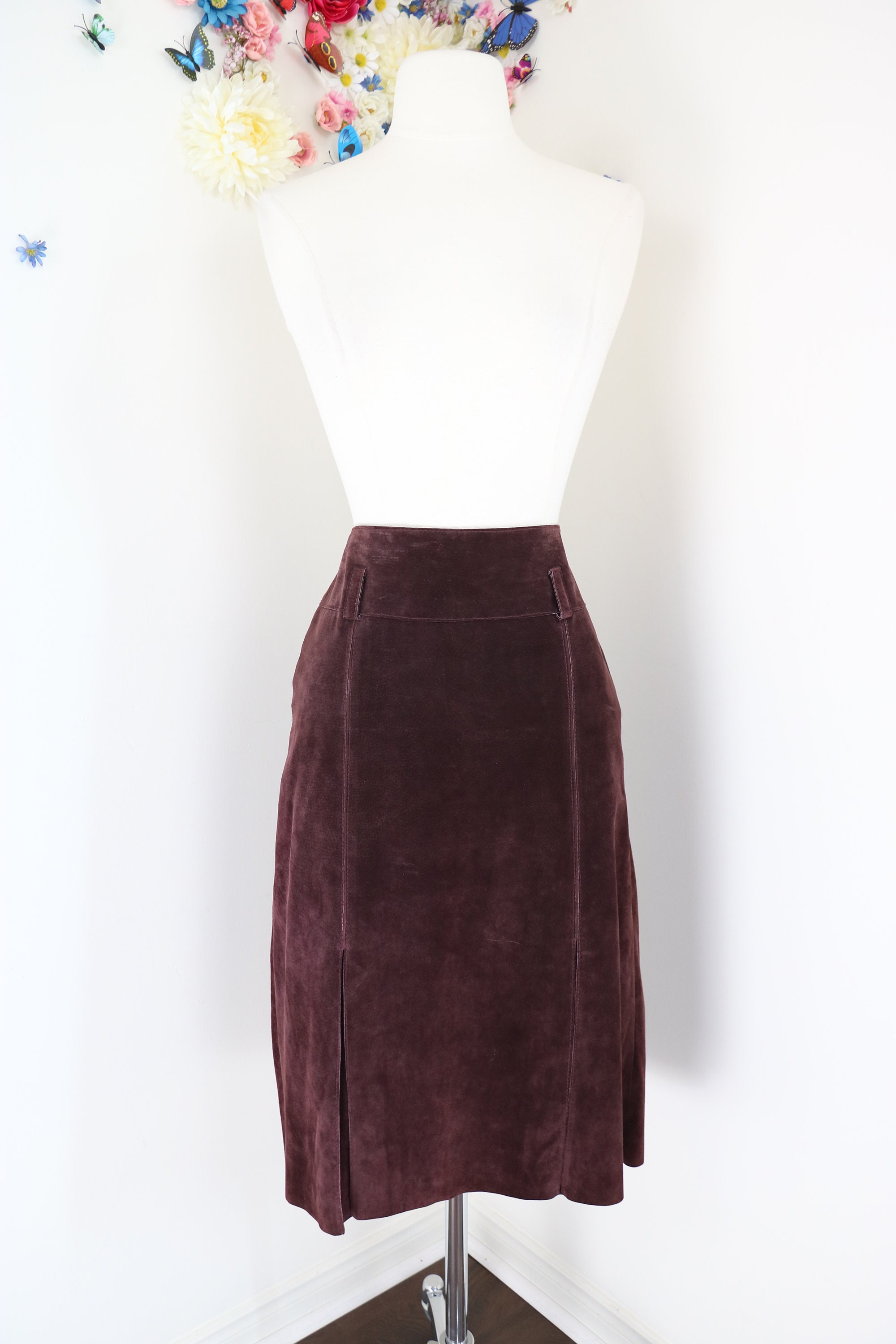 Vintage Suede Pencil Skirt - XS