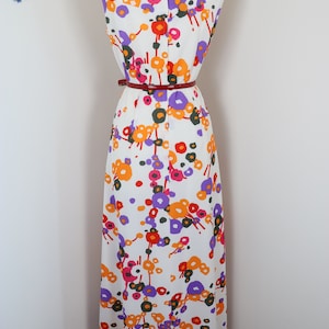 70s Abstract Floral Maxi Dress Vintage 1970s Boho Summer Maxi Dress L/XL image 6