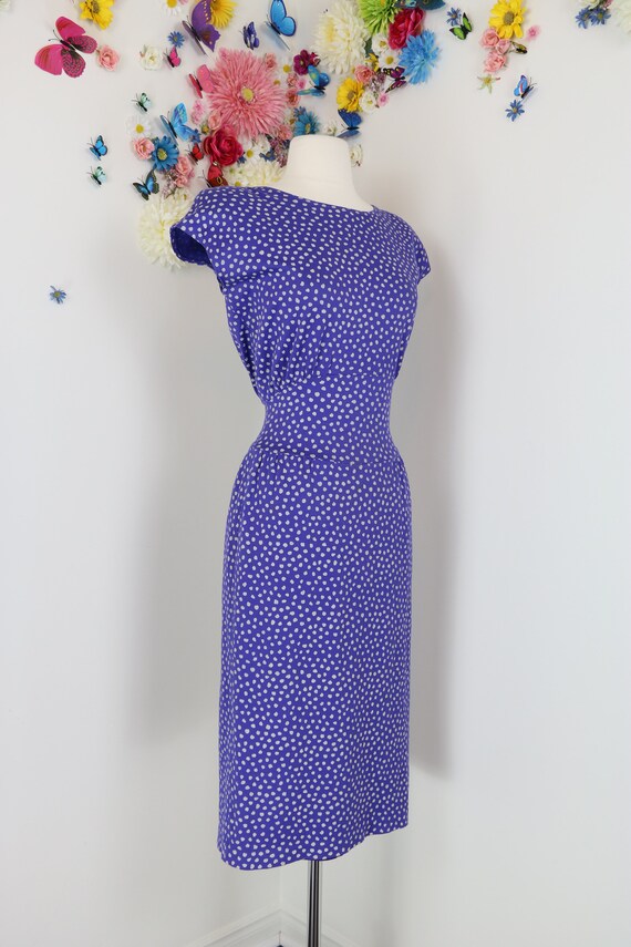 1980s Does 50s Vintage Polka Dot Wiggle Dress - B… - image 6