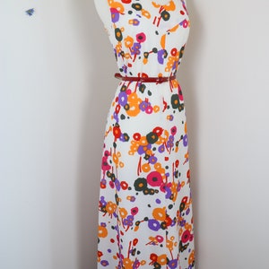 70s Abstract Floral Maxi Dress Vintage 1970s Boho Summer Maxi Dress L/XL image 4