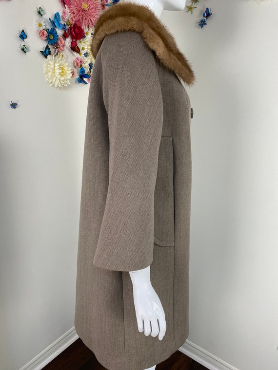 Vintage 50s 60s SIMPSONS Swing Coat - Brown Fur C… - image 6