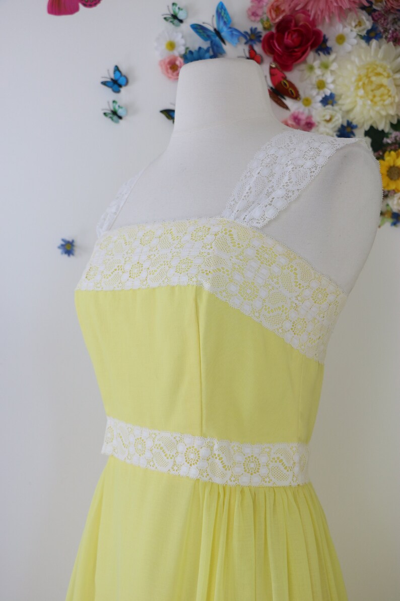 Boho Maxi Dress XS 32 Bust 1970s Vintage Yellow - Etsy