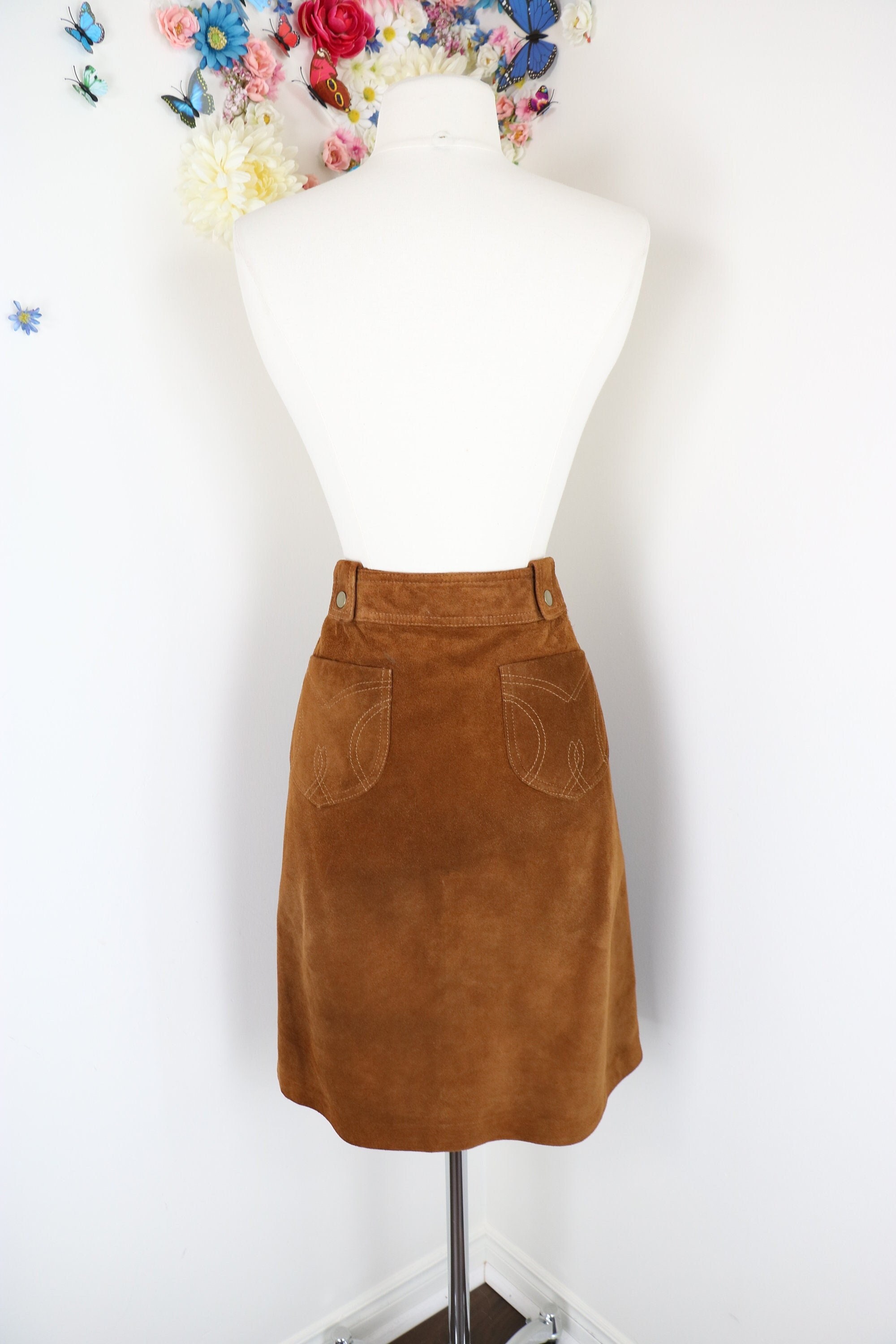 90s Caramel Brown Suede Mini Skirt Vintage 1990s DANIER Boho - Etsy