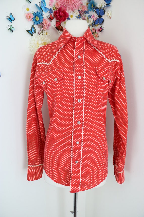 Vintage 50s 60s Polka Dot Rockabilly Country West… - image 3