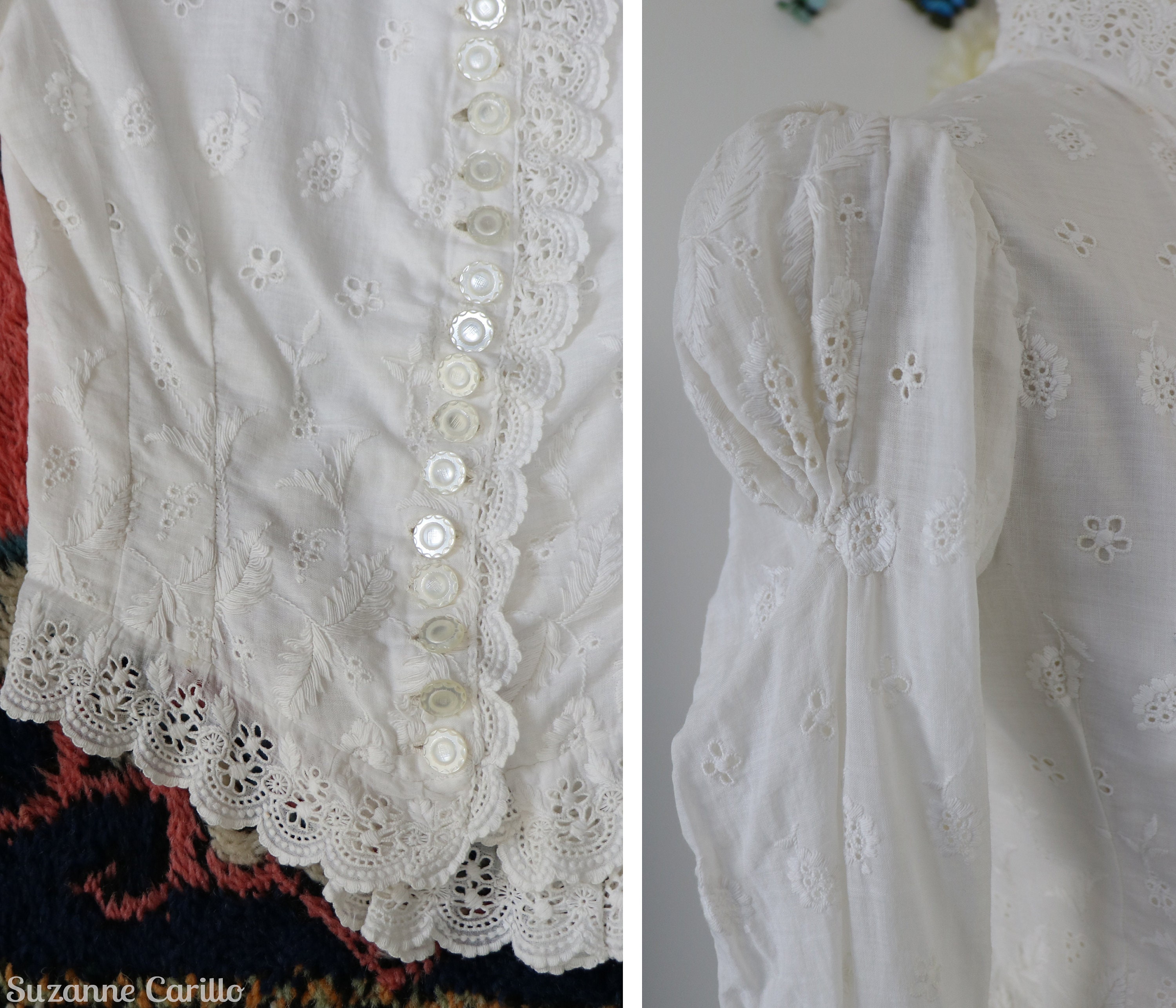 Antique Victorian Edwardian White Cotton Lace Bodice Blouse - Etsy