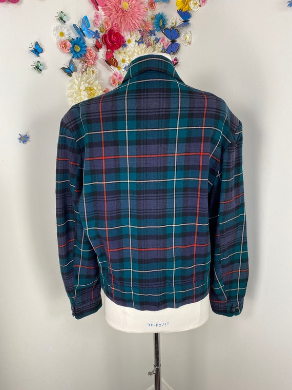 30s 40s Plaid Wool Bomber Jacket With Pockets - V… - image 8