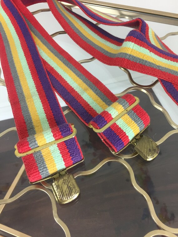 Jaren 1970 Rainbow Stripe Bretels Accessoires Riemen & bretels Bretels Vintage Veelkleurige Bretels 