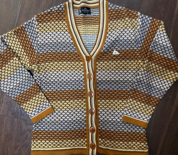 Vintage 70s Grandpa Sweater Cardigan - Vintage 19… - image 1