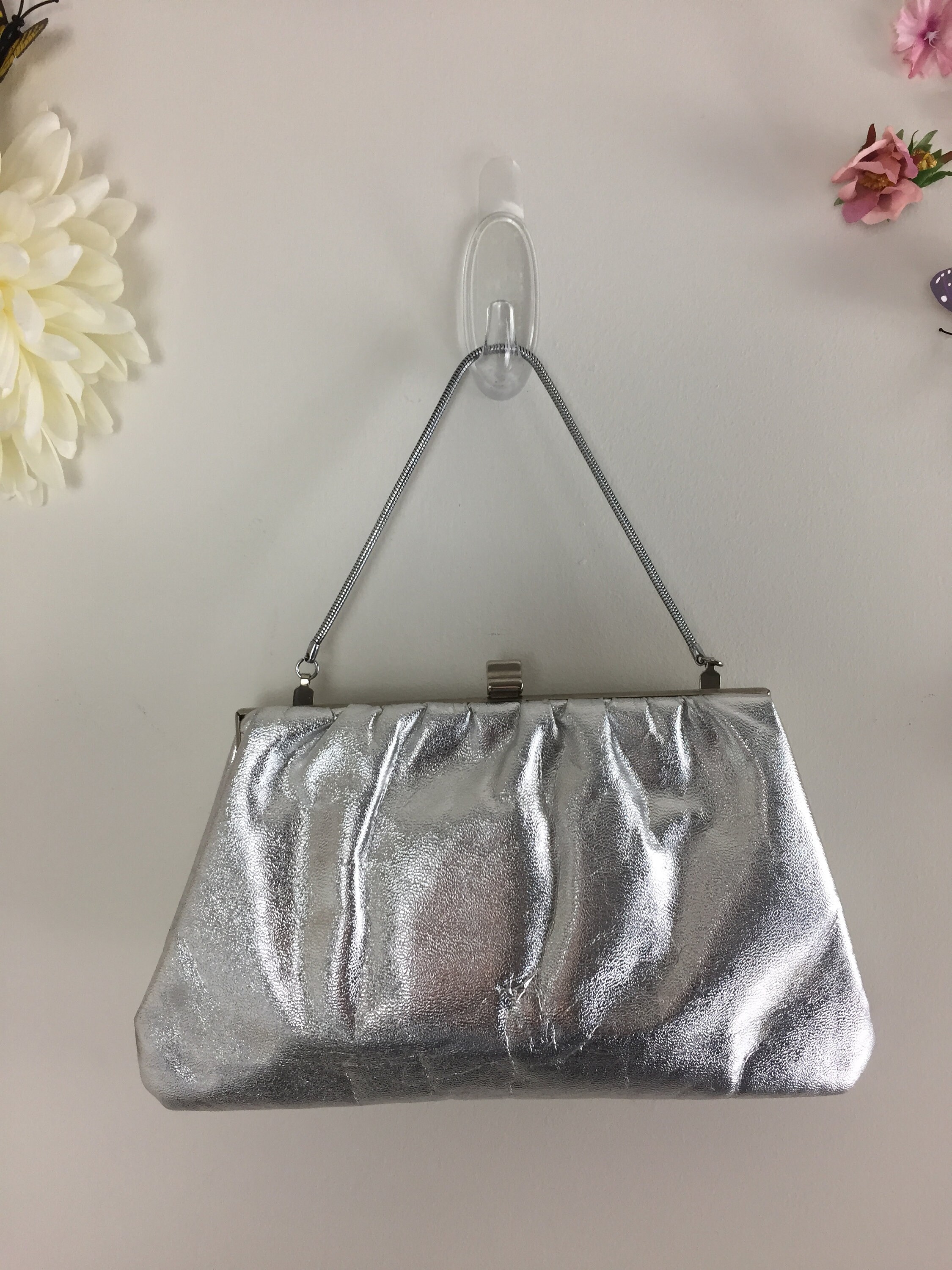 1950s Evening Clutch Silver Metallic Elegant Evening Purse | Etsy