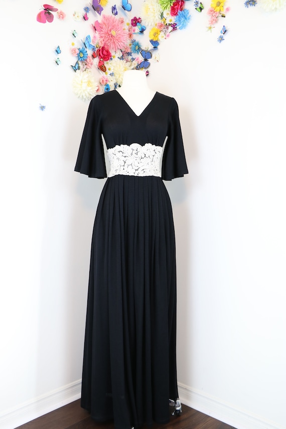 Vintage JEAN VARON Dress 70s London Maxi Dress - … - image 1