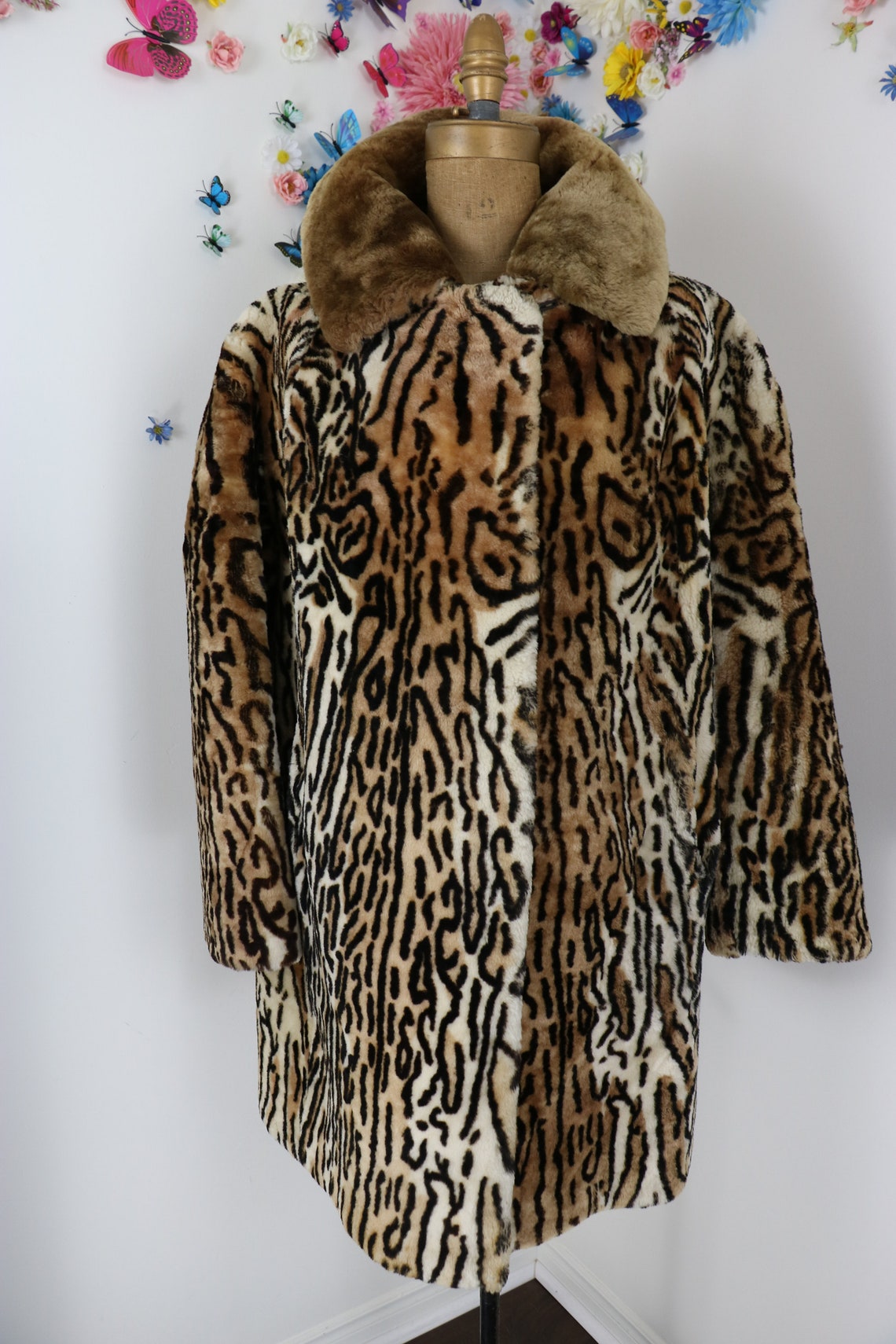 Rare Faux Fur Tiger Animal Print Winter Coat 1960s Warm - Etsy